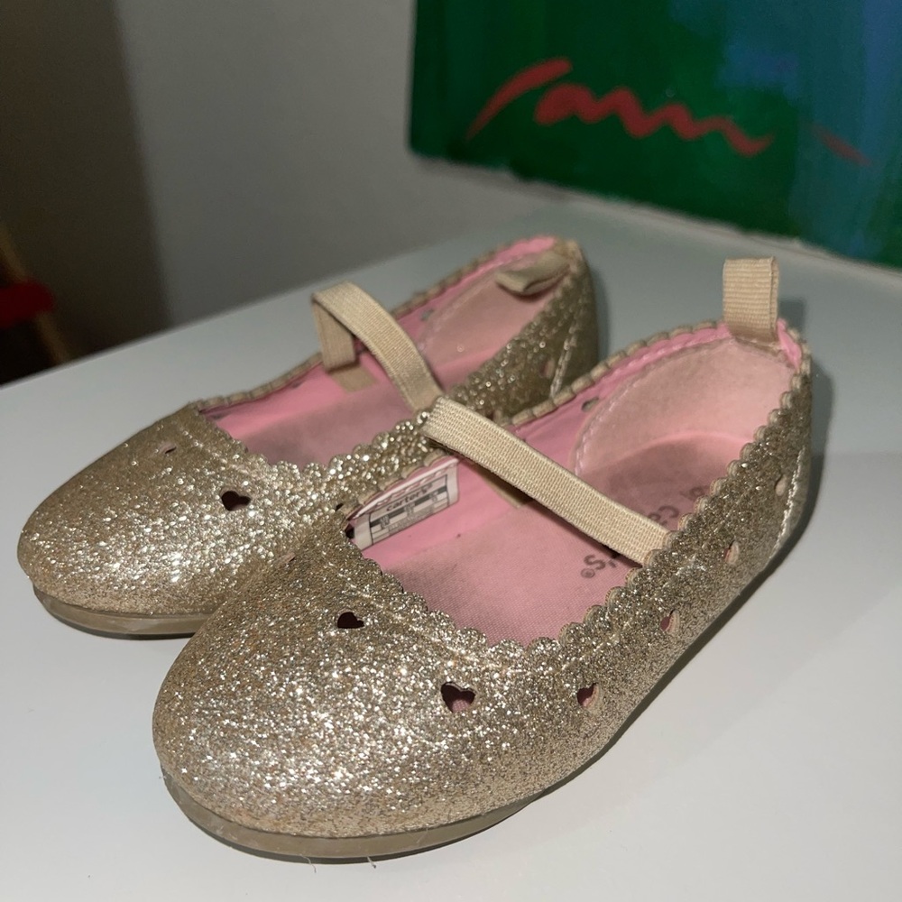Glittery Gold Kids Shoes